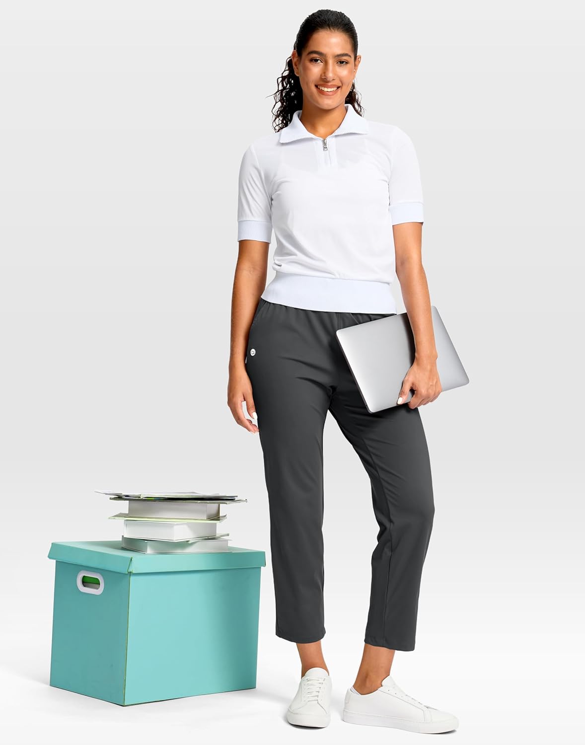 G Gradual Petite Pants for Women 24"/26" Ankle Pants 2 Pockets Stretchy 7/8 Sweatpants for Golf Travel Athletic Casual - Image 6