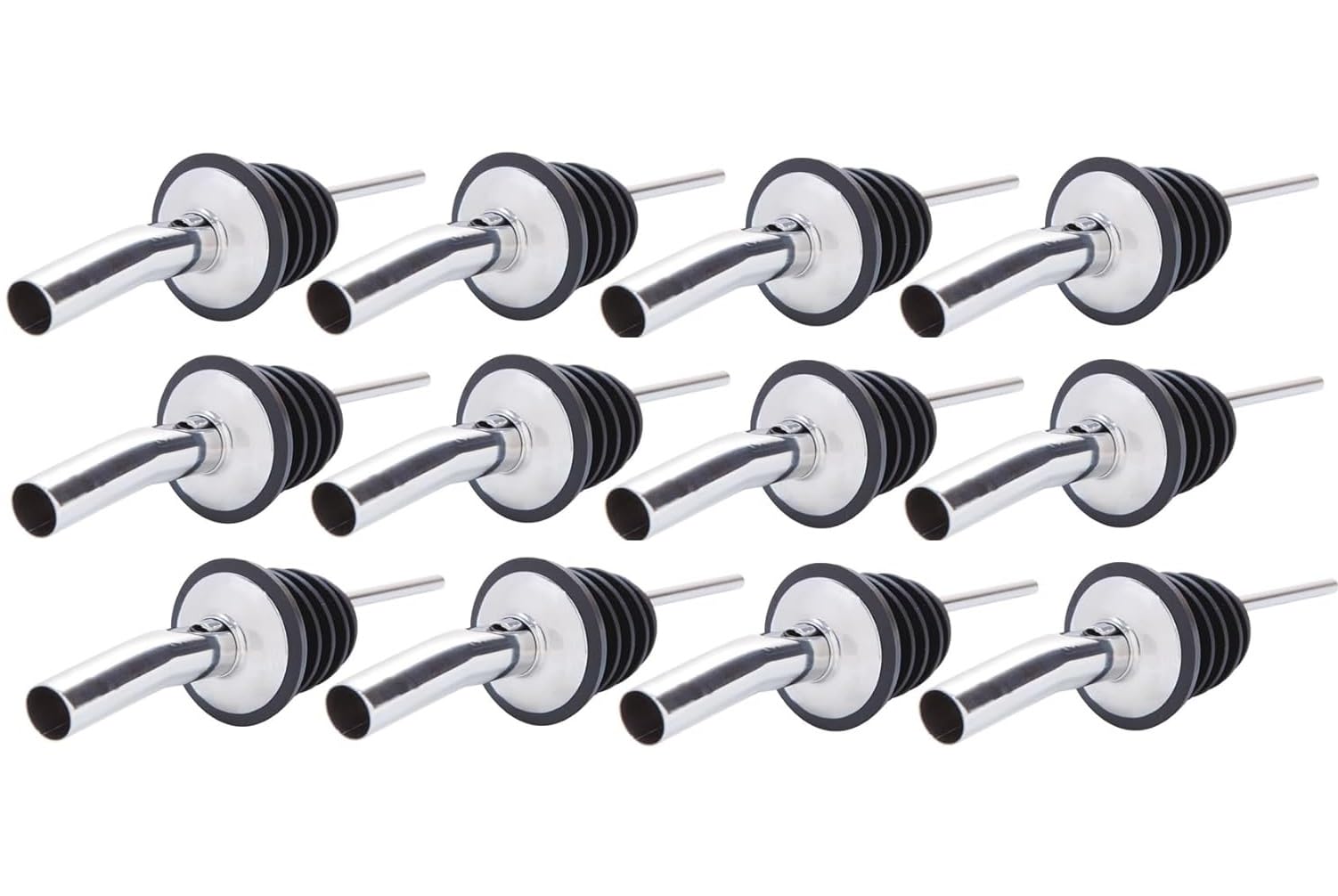 Wide Pourer Whisky Quick Flow x 12 Bar Cocktail Pourer for Alcohol and Spirits Adaptable to All Types of Bottles Bar Equipment Bartending Accessory