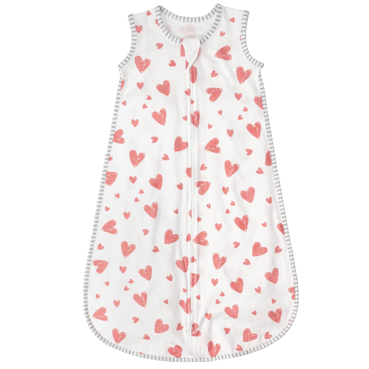 TURMIN Baby Sleeping Bag 0.5 Tog,Newborn Sleep Sack 100% Cotton Sleeveless Wearable Blanket for Newborn Baby Gift, Love, M(6-12 Months)