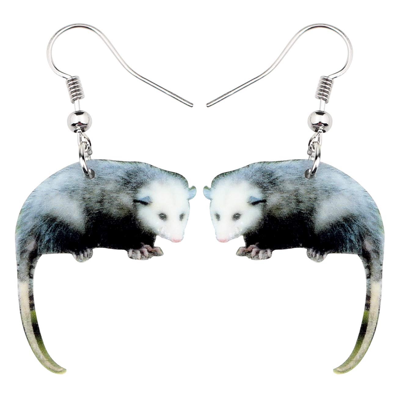 NEWEIAcrylic Quirky Possum Earrings Dangle Cute Opossum Jewelry Odd Gifts for Women