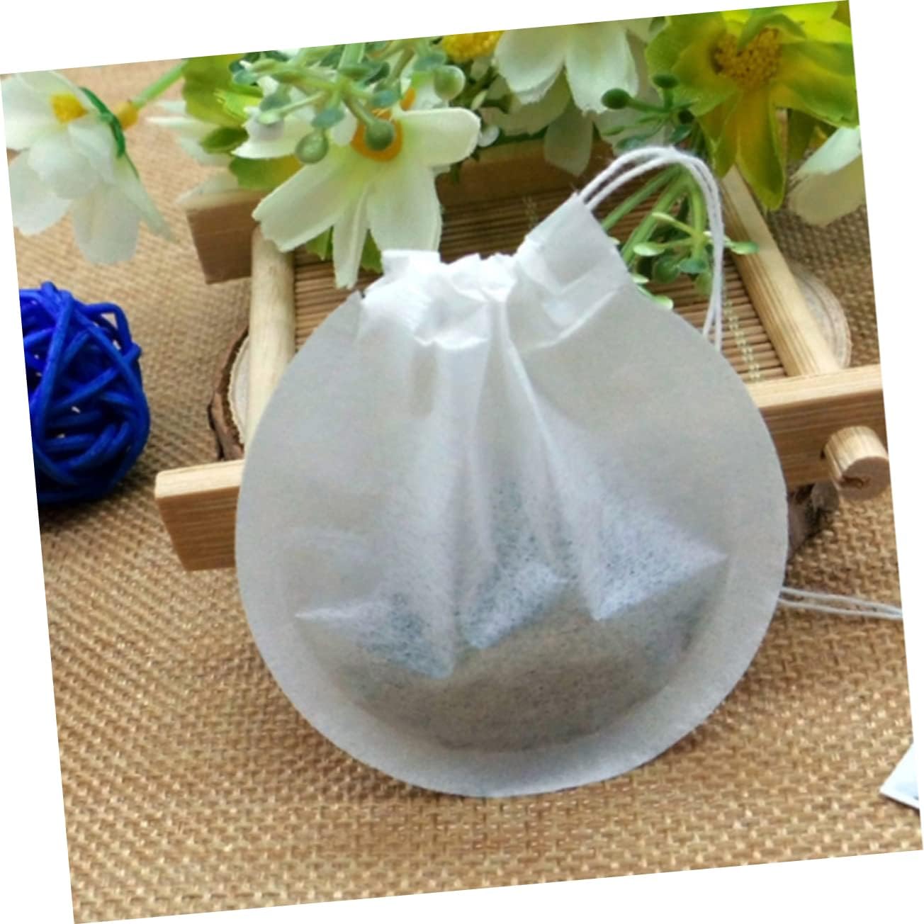 100pcs Round Tea Pouch Disposable Wood Pulp Filter Bag Perfect for Loose Tea Coffee Potpourri Perfect Present for Family Friends