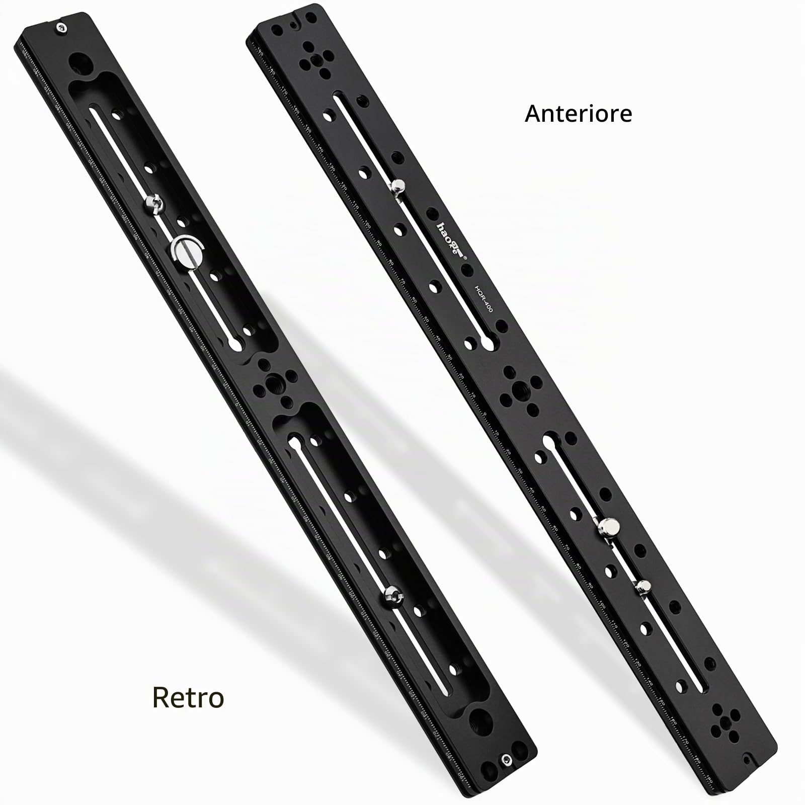 Haoge HQR-400 400 mm Piastra a sgancio rapido multiuso, prolunga, guida scorrevole per treppiede, morsetto a testa sferica, compatibile con Arca Swiss