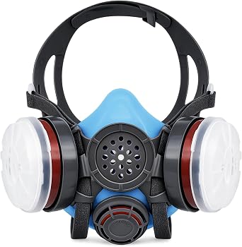 Parcil Saftey T-60 Survival & Tactical Half Face Organic Vapor & Particulate Respirator Mask - A1P2 Respirator Mask Protection   Full Face Use Respirator Mask for Emergency Respirator & Smoke Mask