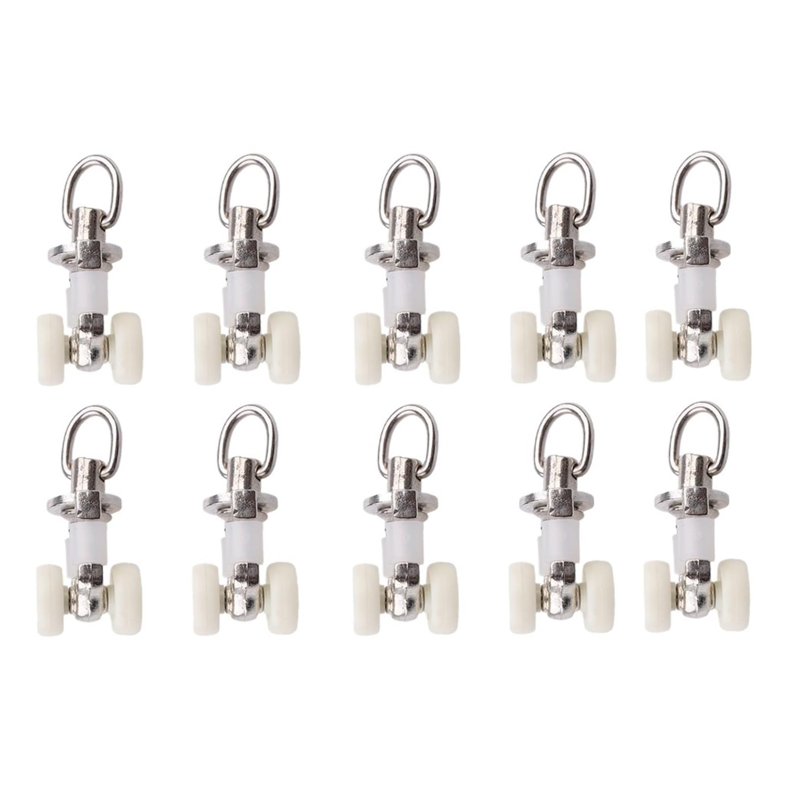 Xinglongs Curtain Track Rollers 40/100pcs Alloy Curtain Track Glider Rail Slide Wheels Roller Silent Shower Drape Runner Hooks Sliding Hanger For Window Shower Curtain Tracks(100pcs)