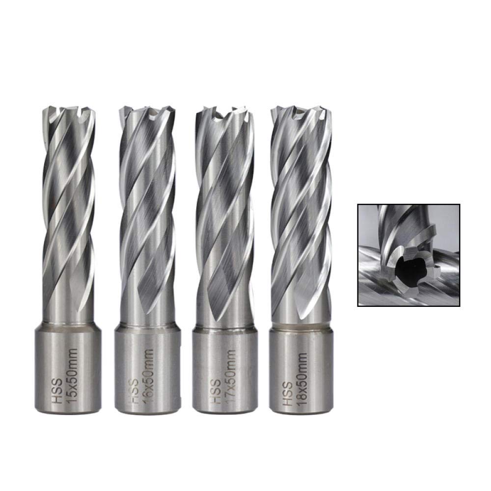 1 pc HSS coupe-trou 50mm longueur en acier à grande vitesse ouvre-trou carotteuse 15-18mm coupe annulaire métal noyau foret-18x50mm