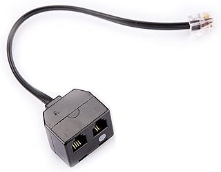 CDL Micro Adaptateur téléphone double casque et combiné avec sourdine 15 cm - Noir