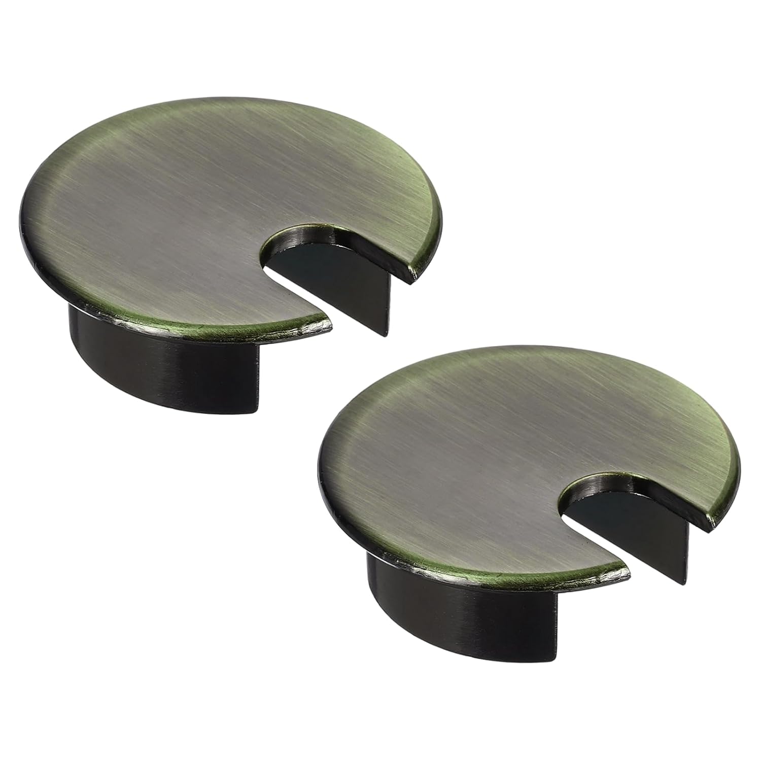 MECCANIXITY 2 Pcs Desk Grommet 1.4 Inch, Zinc Alloy Round Desk Hole Cover Wire Cable Cord Organizer for Home Office Computer Table Cables, 35mm, Bronze