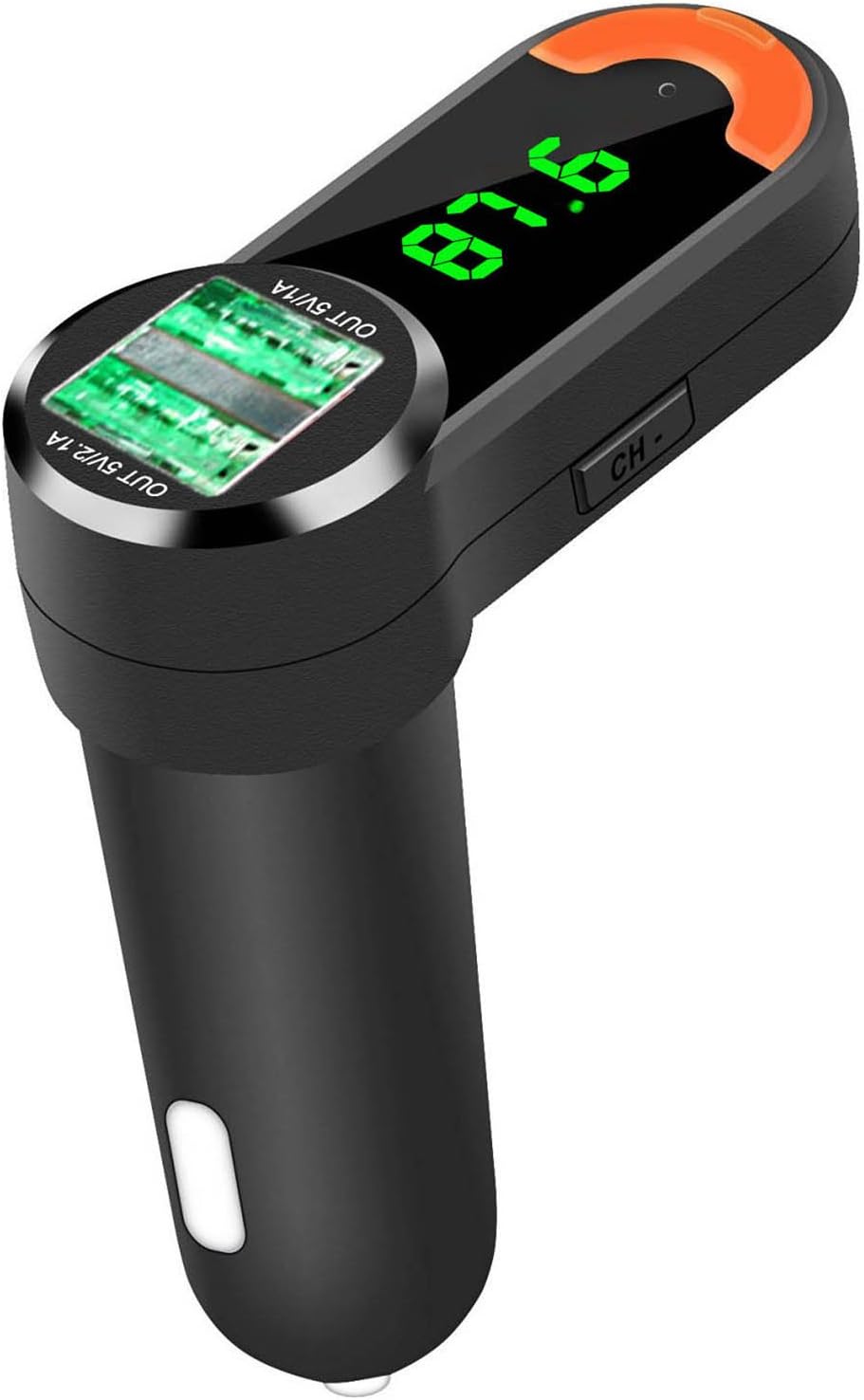 WECODO Wireless FM Transmitter Handsfree Car Kit MP3 Player with 5V/3.1A Dual USB Charger Ports for Cellphone and Tablet PC