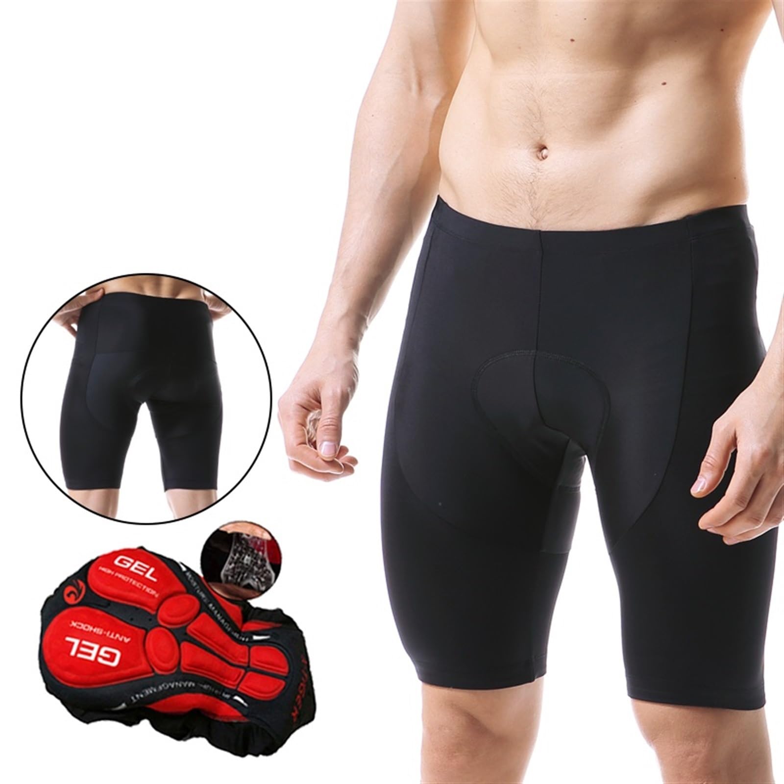 Fahrradhose Herren Radlerhose mit 5D-Polsterung, stoßfeste Fahrradhose, Radlerhose, Strumpfhose(XXXL)