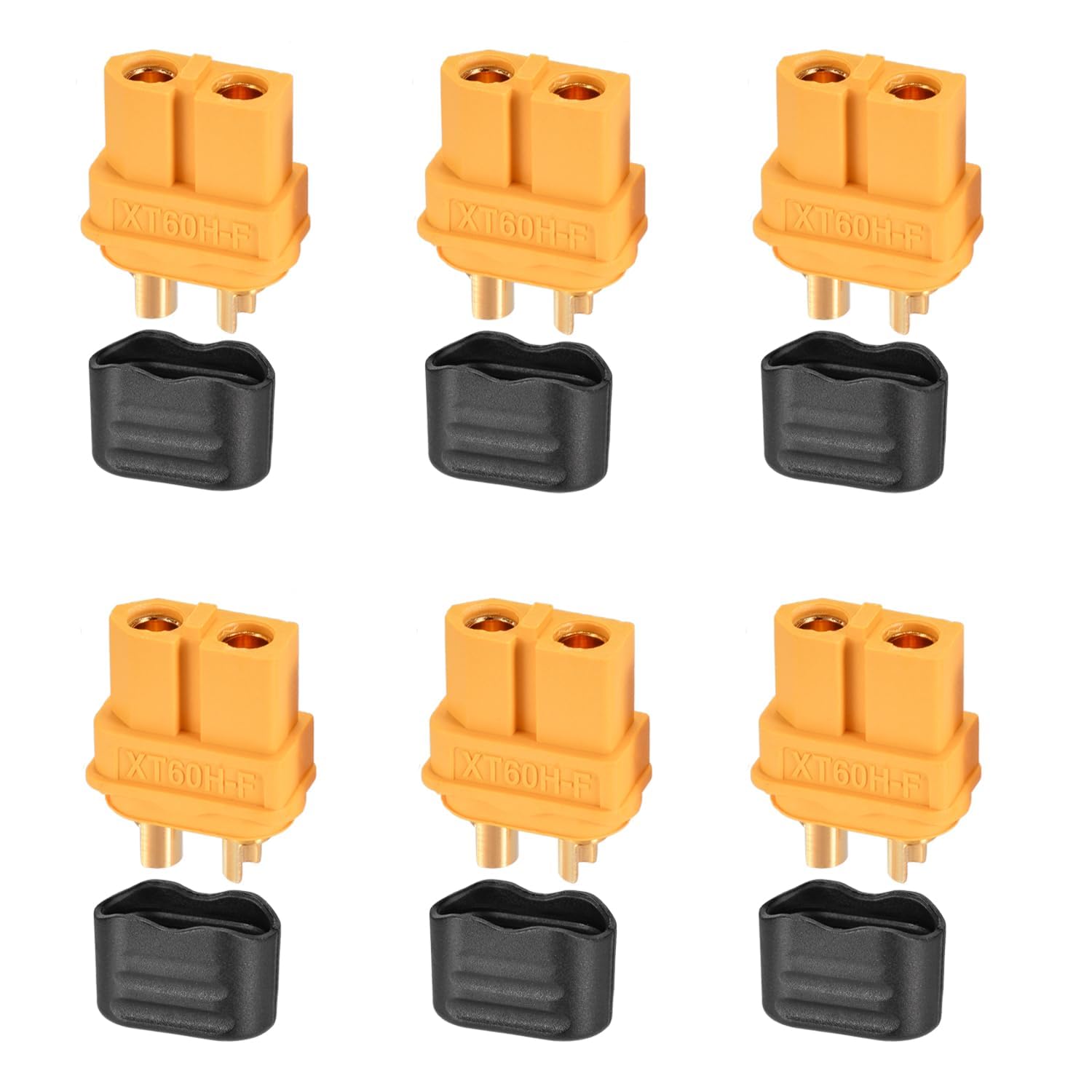 ELFCULB XT60 Connector,XT60H Plug Female with Sheath Housing for RC Battery Amass Connector Device Replace (6Pcs)