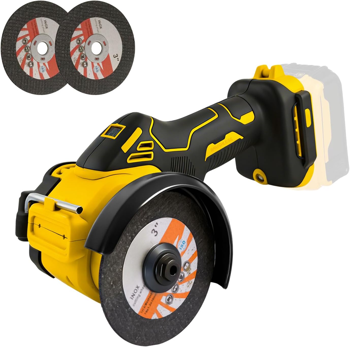 3-inch Cordless Mini Angle Grinder Compatible with DeWalt 20V Max Batteries, 20,000 RPM Brushless Motor, Portable Cutting Tool for Metal Wood Tile PVC (Battery Not Included)