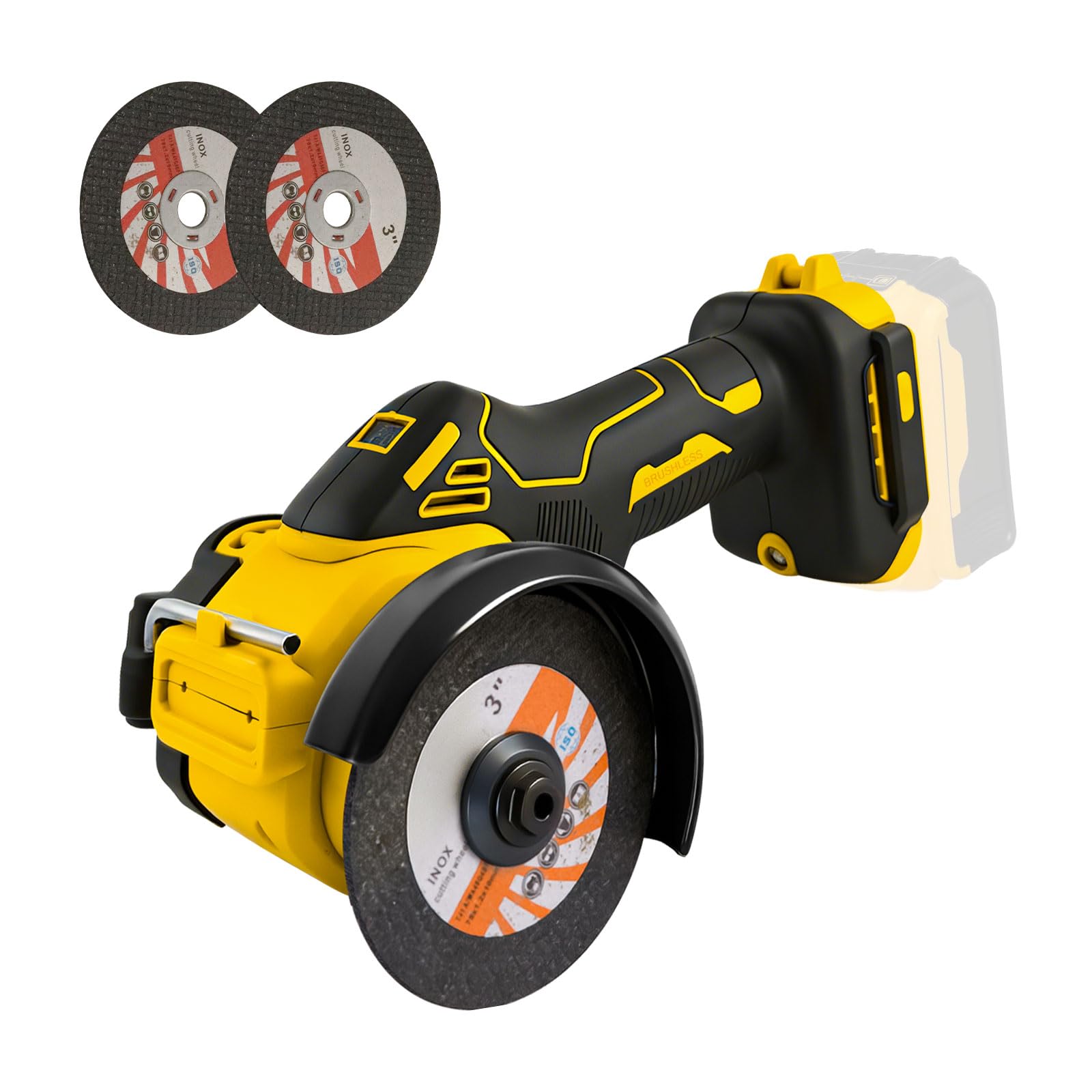 Mini amoladora angular para baterías DEWALT de 18 V y 20 V, herramienta de corte inalámbrica de 3 pulgadas, herramienta de molienda eléctrica sin escobillas de 20000 RPM con luz LED compatible con