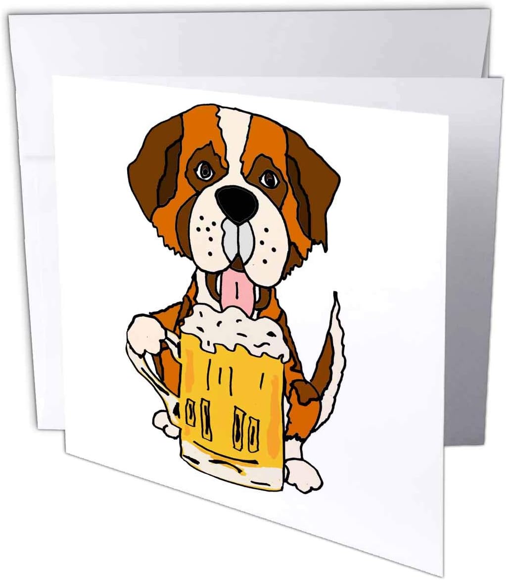 pics Funny Dog Drinking Beer 3drose greeting card funny cute saint