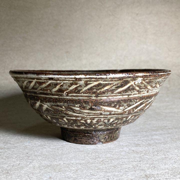 Amazon.co.jp: 唐津彫三島茶碗 唐津焼 焼き物 茶碗 抹茶碗 茶道