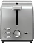 Oster 2 Slice Toaster, With 7 Browning Settings, Extra Wide Slots For Bagels and Special Breads, Removable Easy-to-Clean Crumb Tray, Cancel/Defrost/Bagel, Stainless Steel