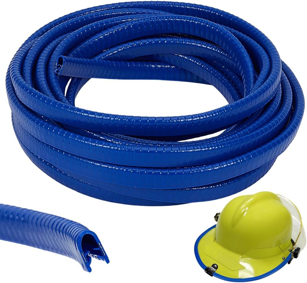 BENECREAT 236 Inch Full Brim Hard Hat Guard Strip, PVC Guard Strip Full Brim Edge Protection, Hard Hat Accessories for Strengthen Helmet Protection, Red