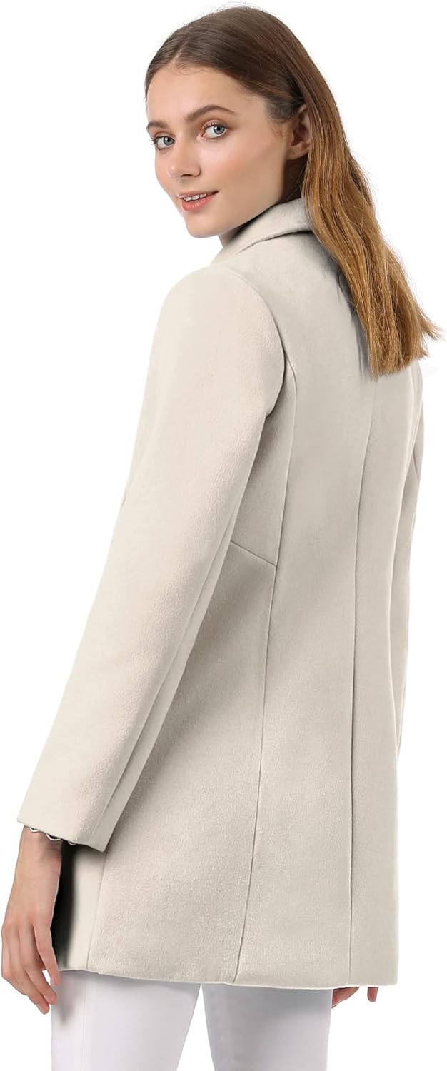 Stylish Allegra K Women's Winter Trench Coat in a Creamy Hue