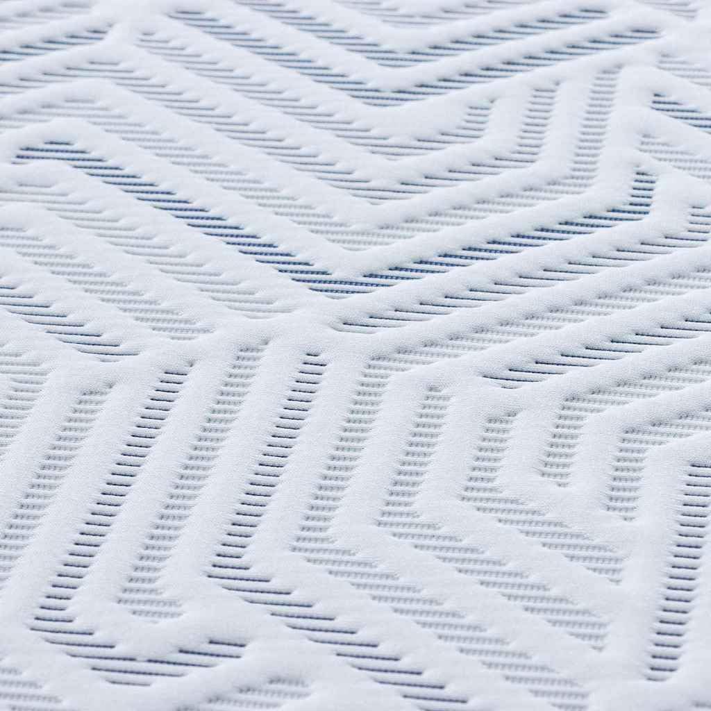 Cubrecolchón blanco 120 x 200 cm de espuma con memoria con funda Jacquard, sobrecolchón de espuma de poliuretano de alta densidad para comodidad y soporte
