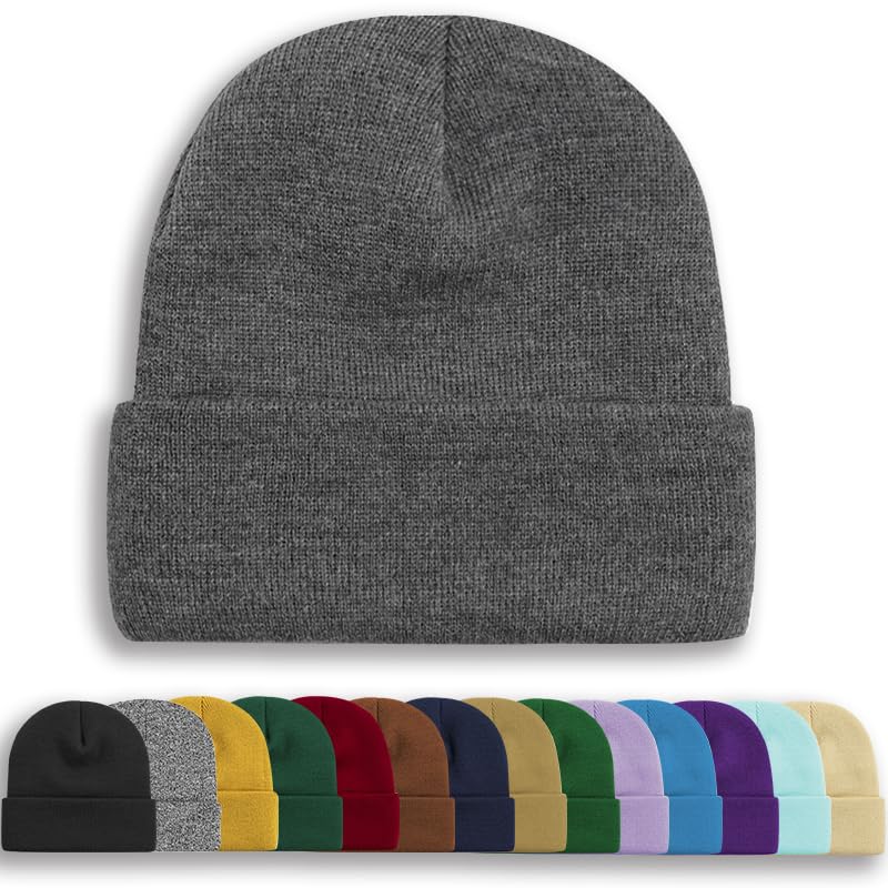Image of Rosoz Unisex Beanie Winter Knitted Skull Cuffed Soft Warm Hat for Men /Women Slouchy Ski Watch Cap