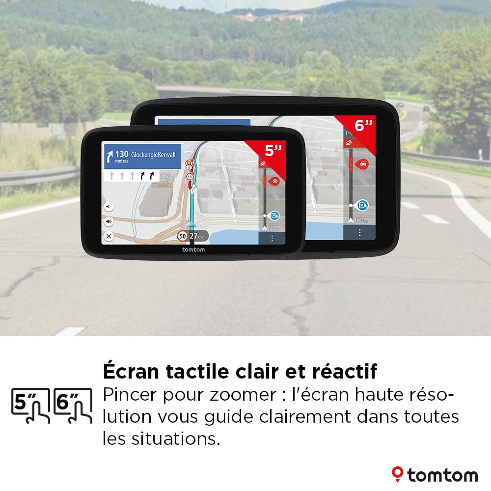 TomTom GPS Poids Lourds GO Professional 2ème génération (6 Pouces, Ecran Tactile capacitif, Carte Europe 49, et Infos trafic en Temps réel conçu pour Poids Lourds, Cars, Bus et Grands véhicules)