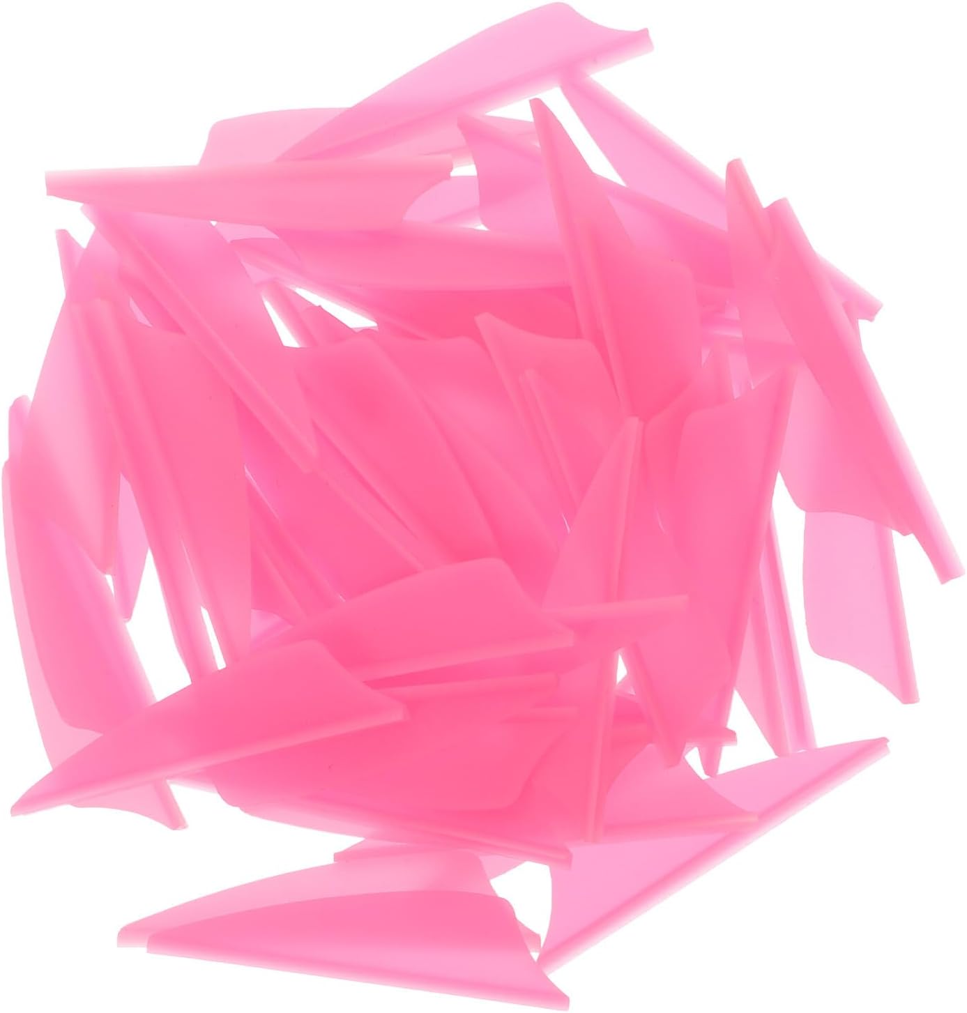 60pcs Pink Shield Plastic Arrow Fletching Vanes Small Replacement Bow Vanes for Archery DIY Hunting Targeting Accessories