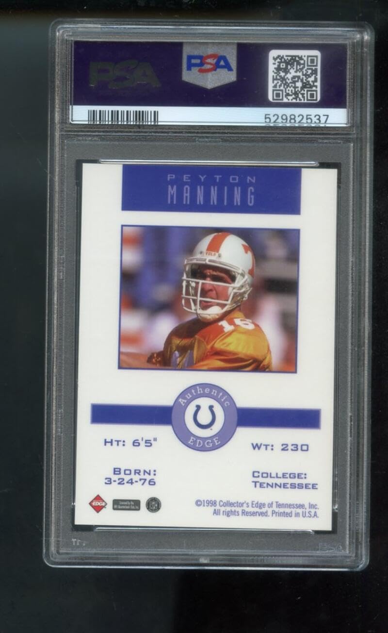 1998 Collector's Edge Peyton Manning Promo Graded ROOKIE Card PSA 9 Collectors