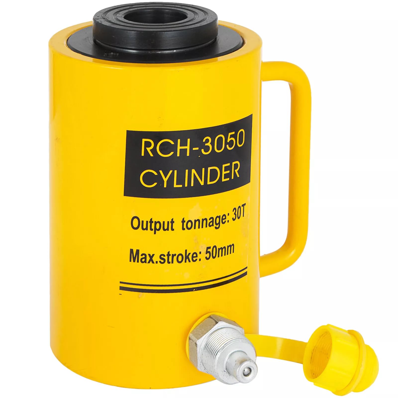 VEVOR Hydraulikzylinderheber Kapazität 30T Hydraulikzylinder 50 mm Hub einfachwirkender tragbar gelb, hydraulische Wagenheber Hohlkolbenheber Hydraulikflasche 10,8 kg für Riggers-Hersteller