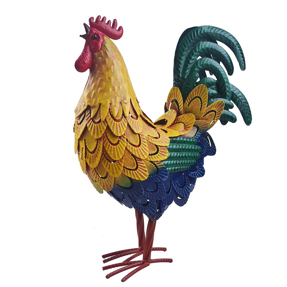 BAENRCY Rooster Statue Chicken Sculpture Garden Decoration Metal Yard Art for Yard Outdoor Indoor Decoration