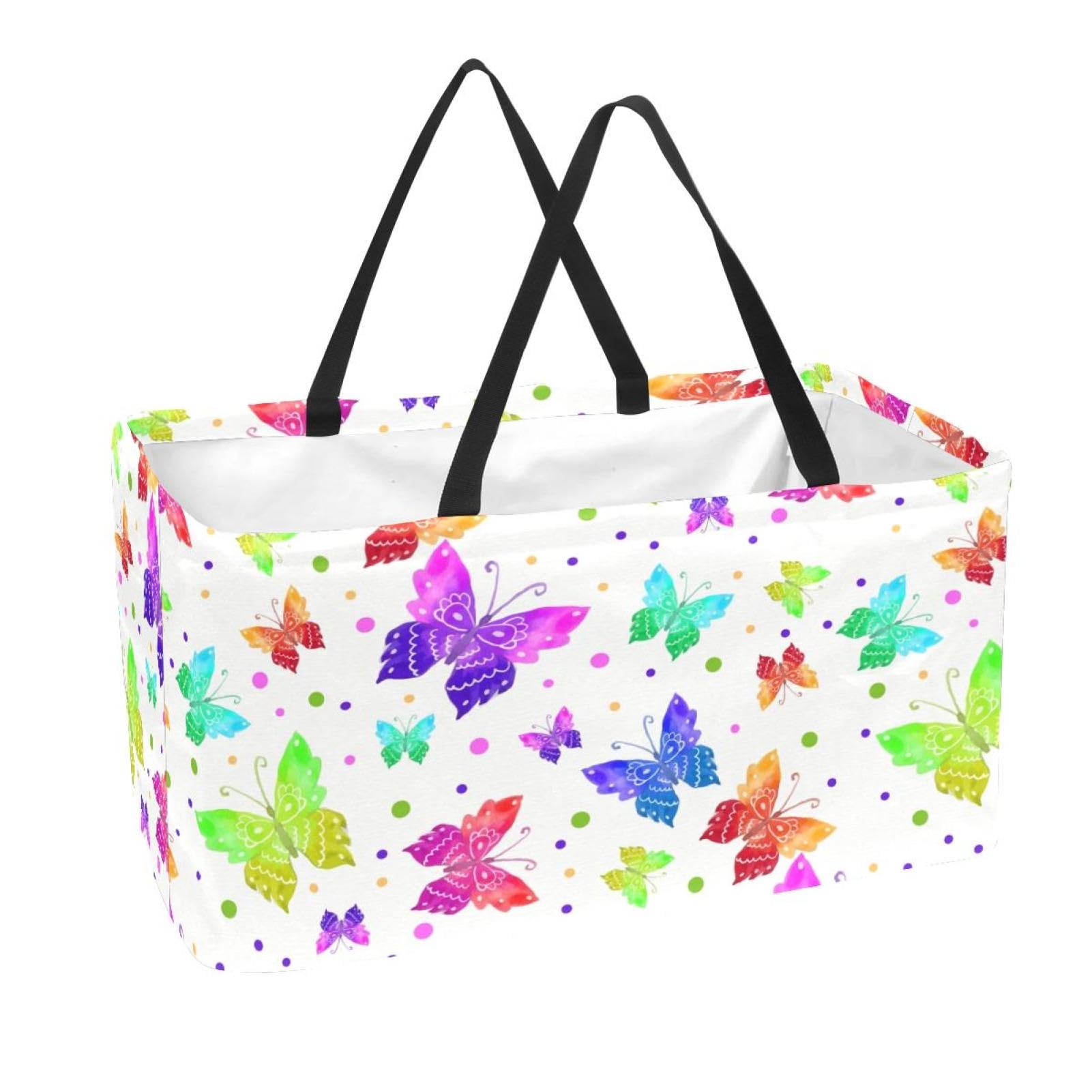 Sac fourre-tout papillon arc-en-ciel pour le marché et les pique-niques