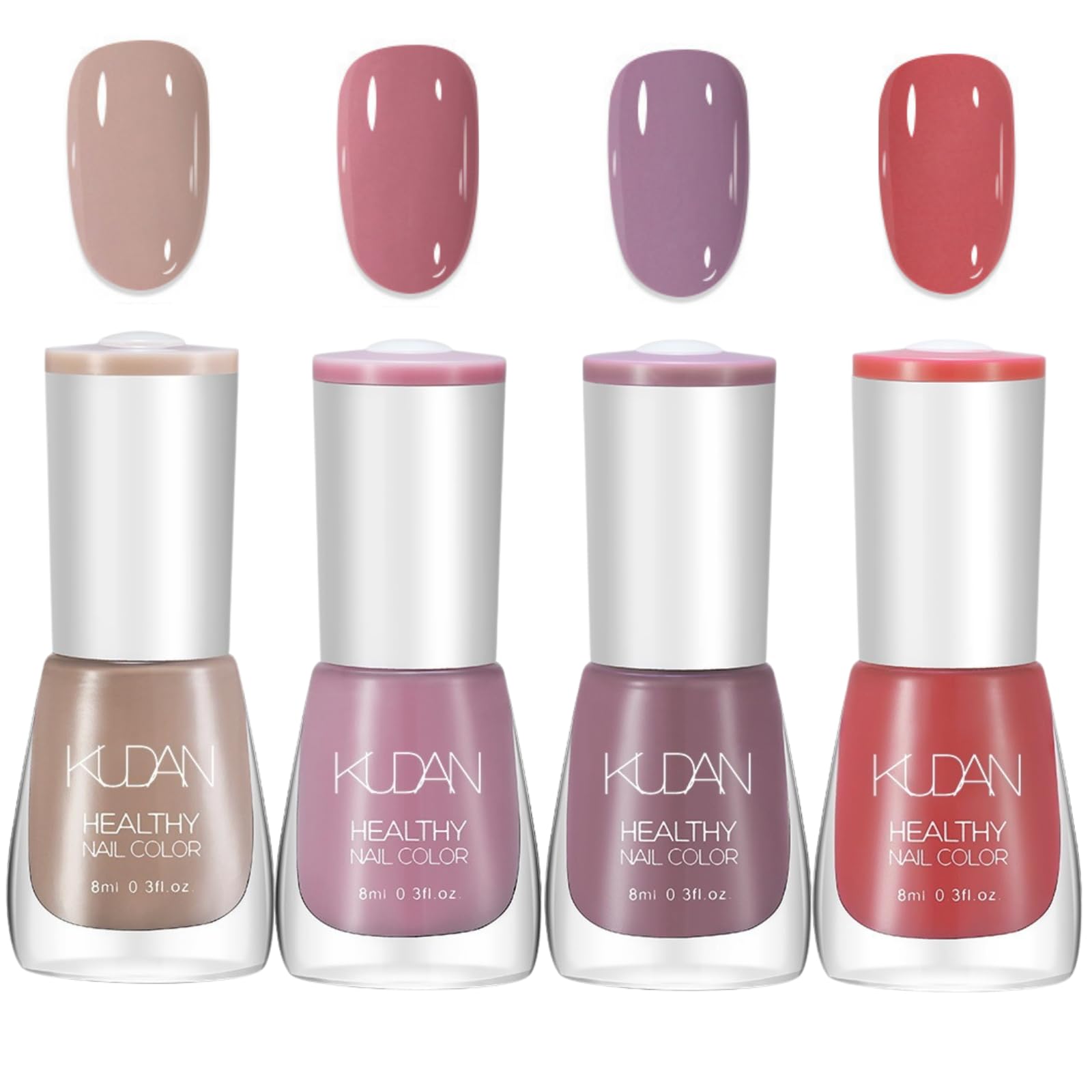 TBeautfave Nail Polish Set Nude Nail Varnish Sets, Quick Dry & Long Lasting Red Purple Nail Polish, Water Based Natural Nail Varnish Sets for Women DIY Nail Art - No Need Cure