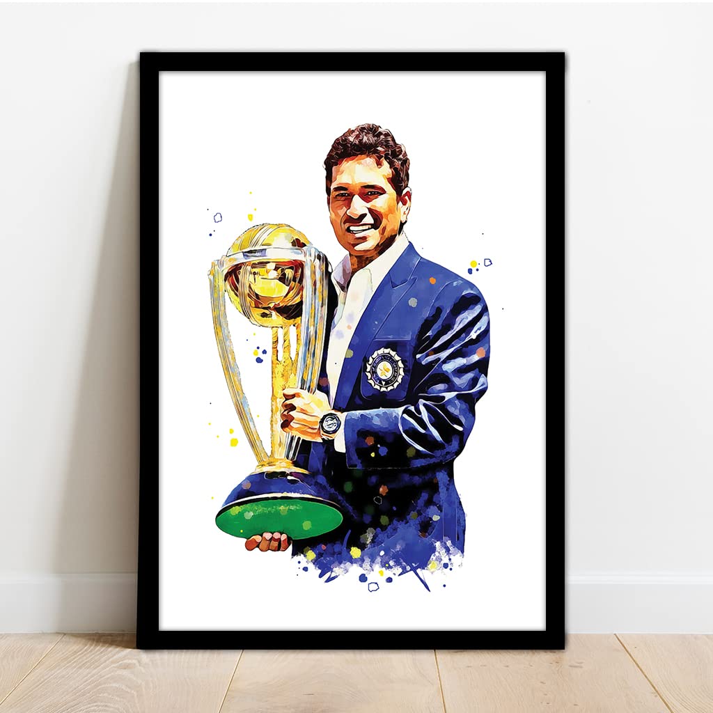 SACHIN TENDULKAR | HAND DRAWN FRAMED ILLUSTRATION PRINT POSTER