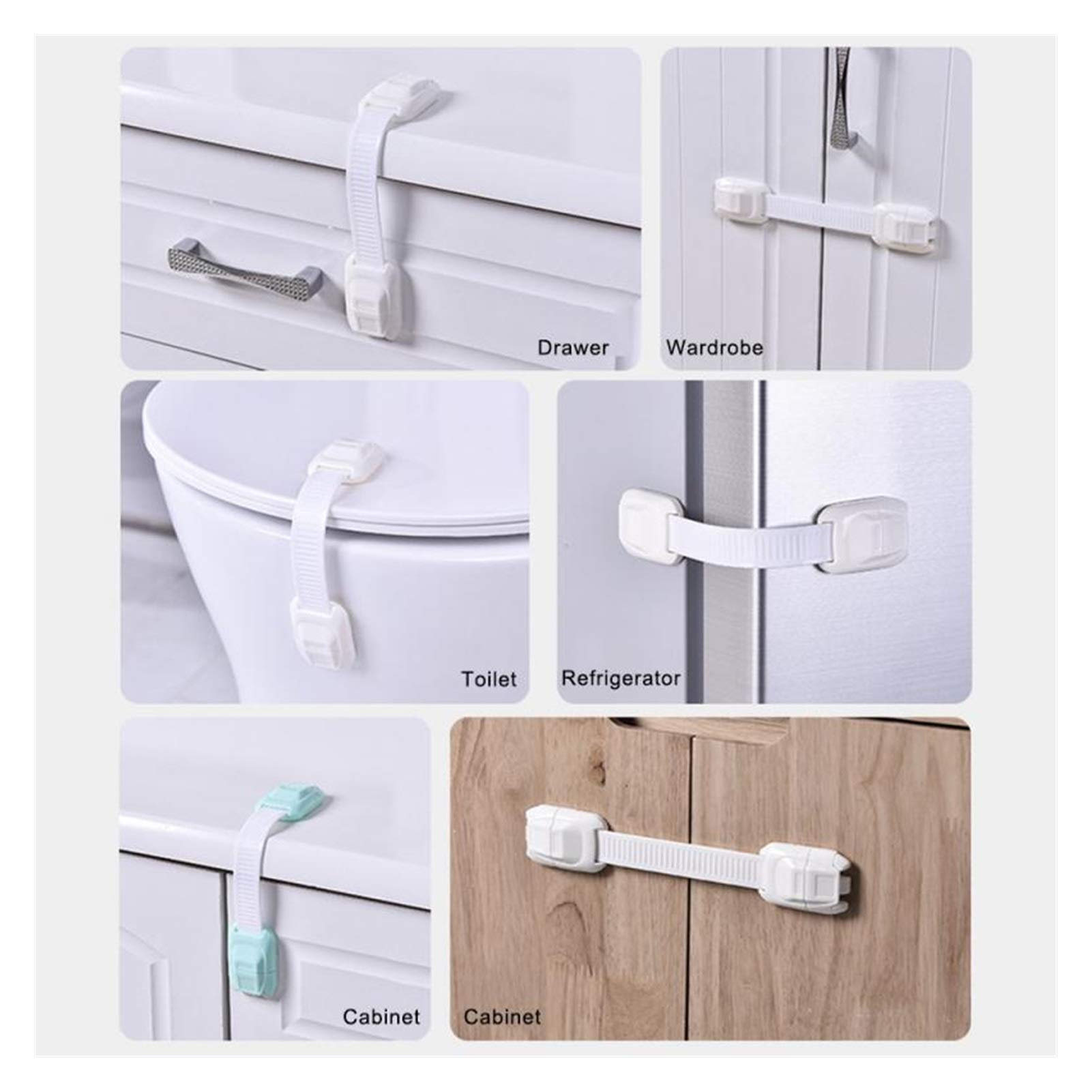 Cerradura de Ventana 1 Unids Multifunción Niño Niños Gabinete de Seguridad Cerradura Cajón Puerta Refrigerador Ventana Cerradura de Seguridad Protector de plástico (Color : 4)
