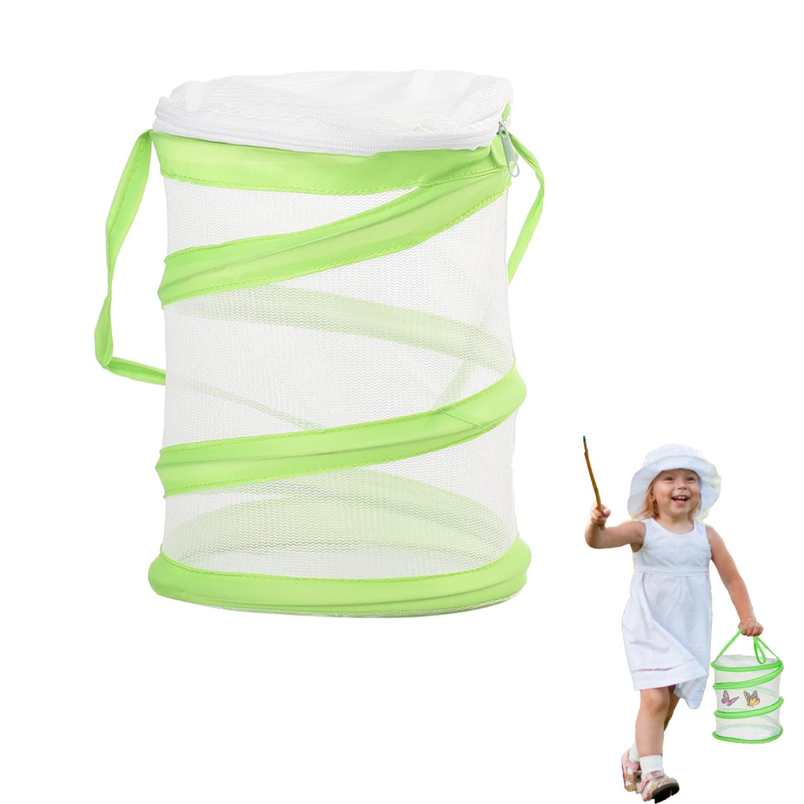 4 Pieces Butterfly Net, Stick Insect Enclosure, Stick Insect Starter Kit, Stick Insect, for Kids for Insects Catching Science Education (Green)