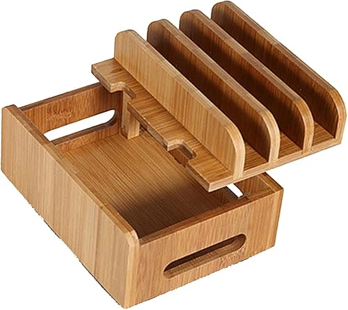 FONDOTIN Mobile Phone Stand Modern Phone Stand Phone Holder Cajas Organizadoras Video Recording Stand Bamboo Smartphone Charging Station Phone