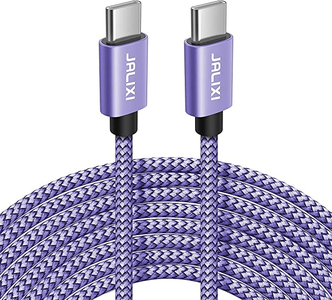 JALIXI USB C to USB C Cable 3M, Long iPhone 17/16/15 Pro Max Air Charger Lead Fast Charging, 60W PD, Purple