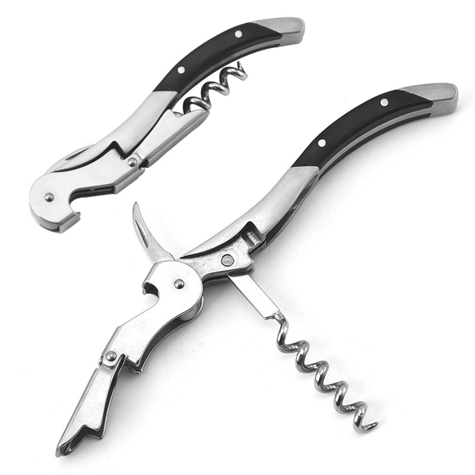Sacacorchos Abridor De Botellas Cerveza Y Vino Acero Inoxidable Multifuncional For Uso Doméstico Herramienta Cocina(Black)