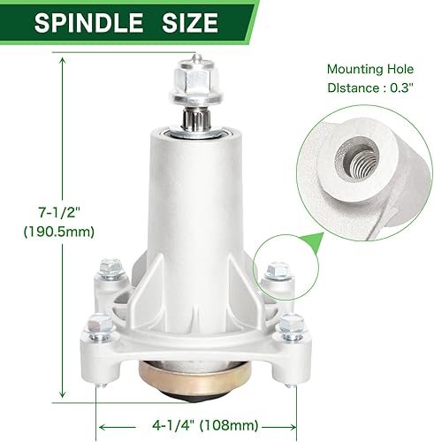Miniatura 2 de TENGMUJX Conjunto de husillo de cortacésped apto para Husqvarna 532187282AYP 187292 192870Ariens 21546238 21546299