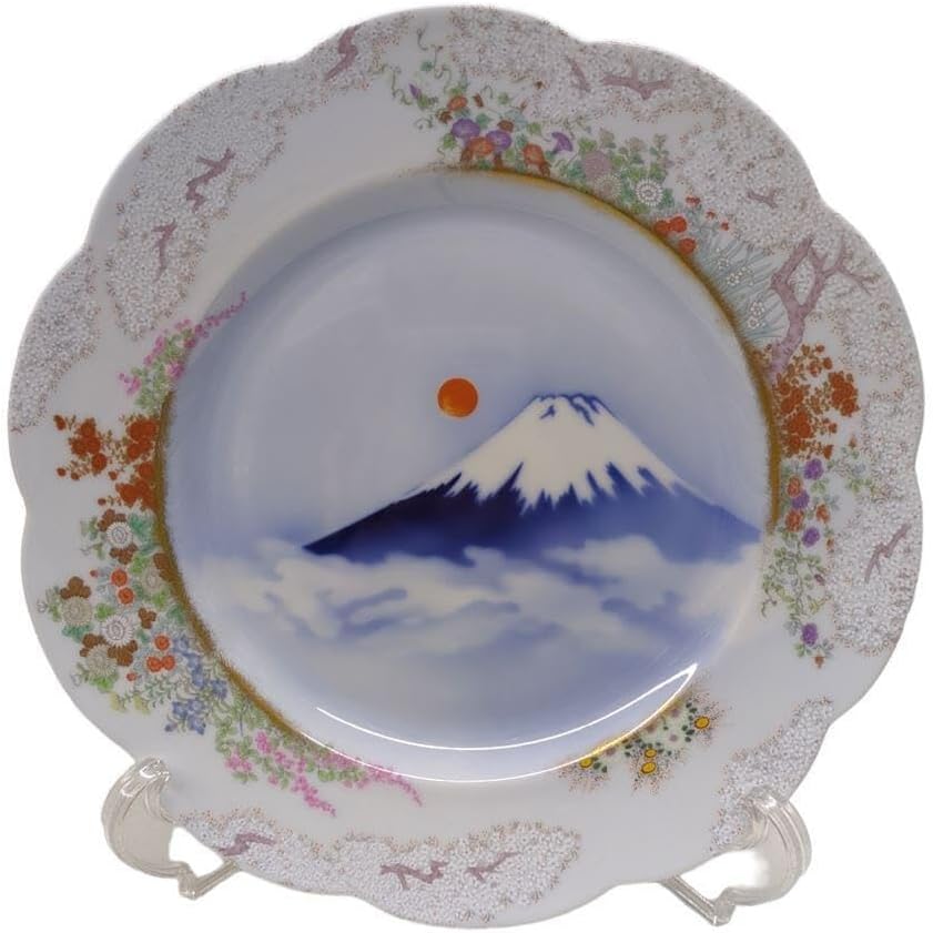 深川製磁 有田焼 盛皿 盛皿 官窯富士に初日 深川製 官
