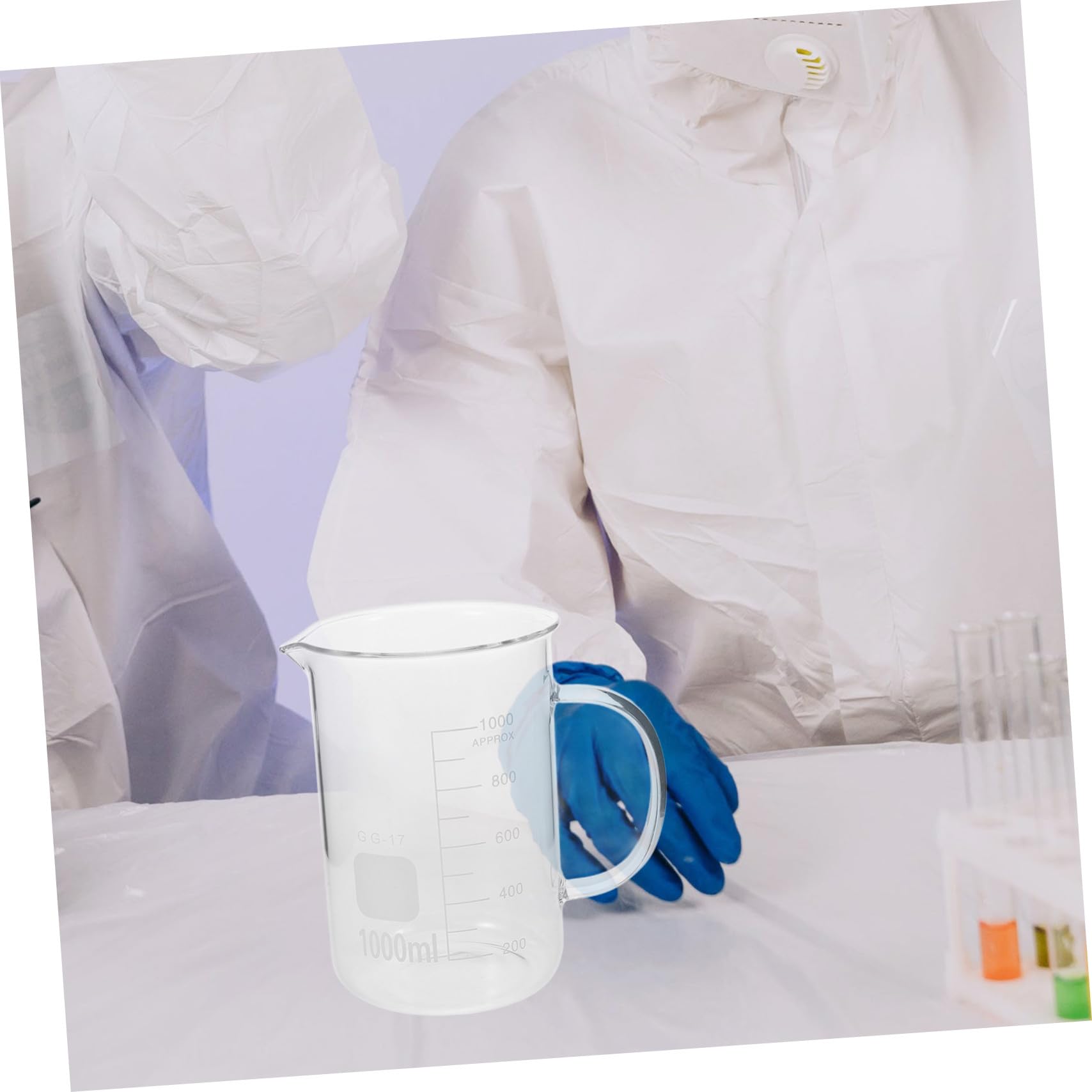 COLLBATH Messbecher Glas 1000ml mit Henkel und Ausguss Glasbecher für Präzises Ausgießen und Einfaches Tragen in Küche und Labor