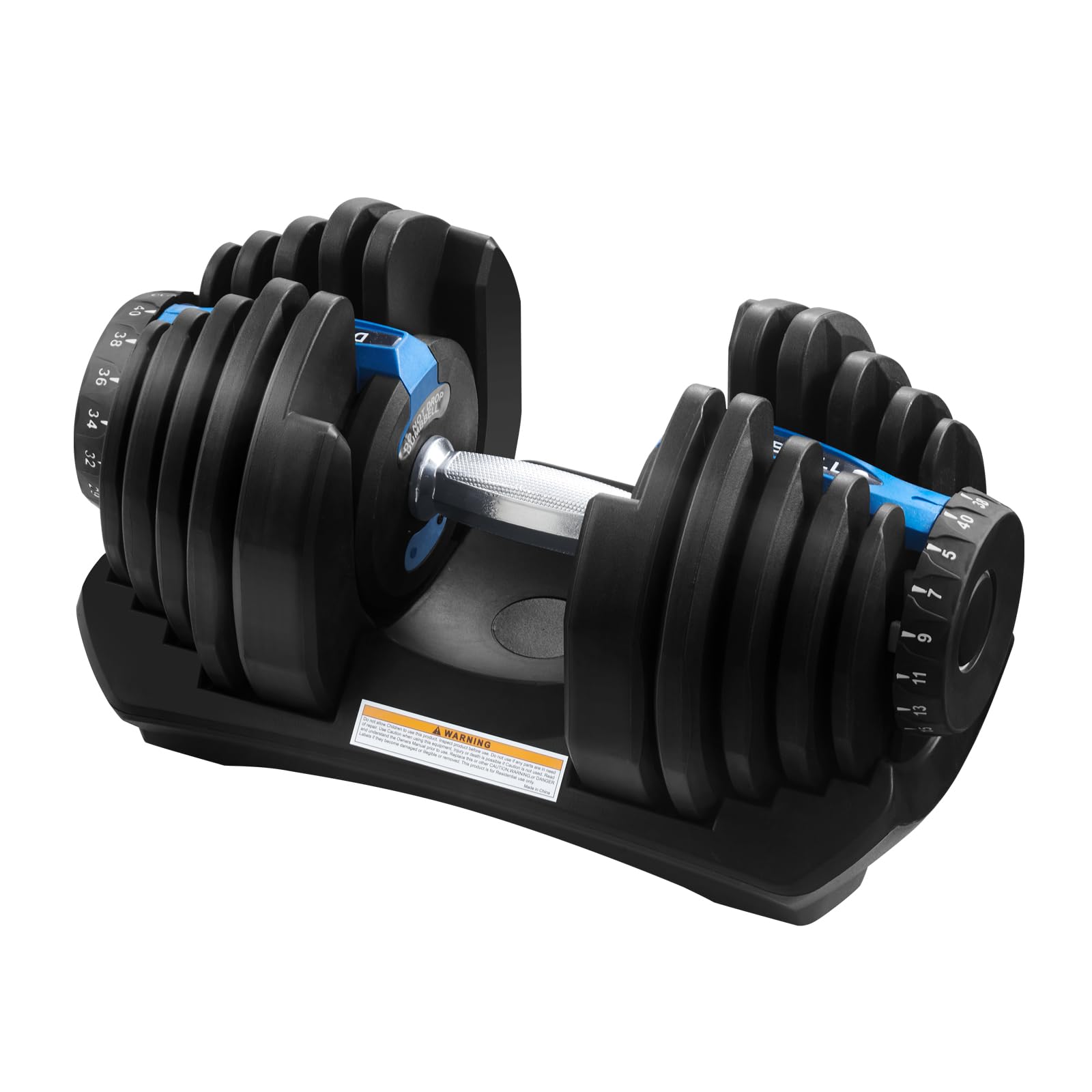 BSTSEL Adjustable Dumbbells Set Single 40kg, Pair 80kg, Muscle Building, Strength Training, Adjustable Weights for Home Gym, Space Saving, Safety Locking Mechanism (Blue, Single-40kg, A) โ image 1