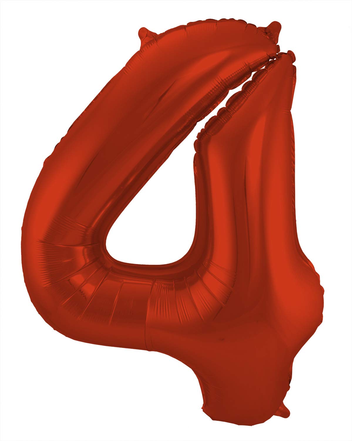 Folat - Foil Balloon Number 4 Red Metallic Matt - 86 cm