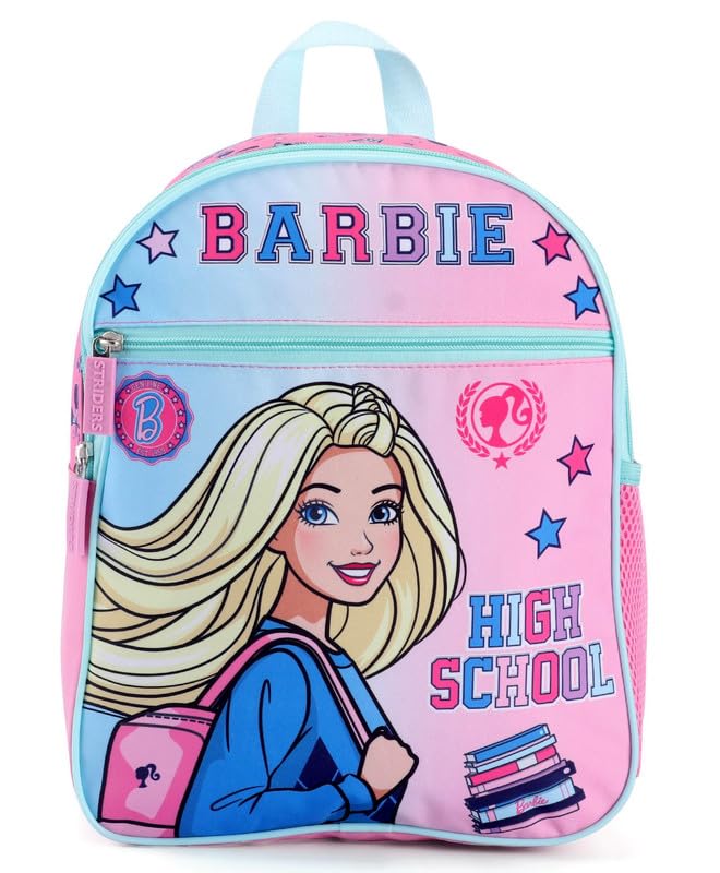Image of STRIDERS Barbie School Bag Dreams in Style for Kids - Stylish, Trendy Backpack with Padded Comfortable Straps & Spacious Compartments - Ideal for Little Fashionistas - Age 2-4 Years - 13 inches