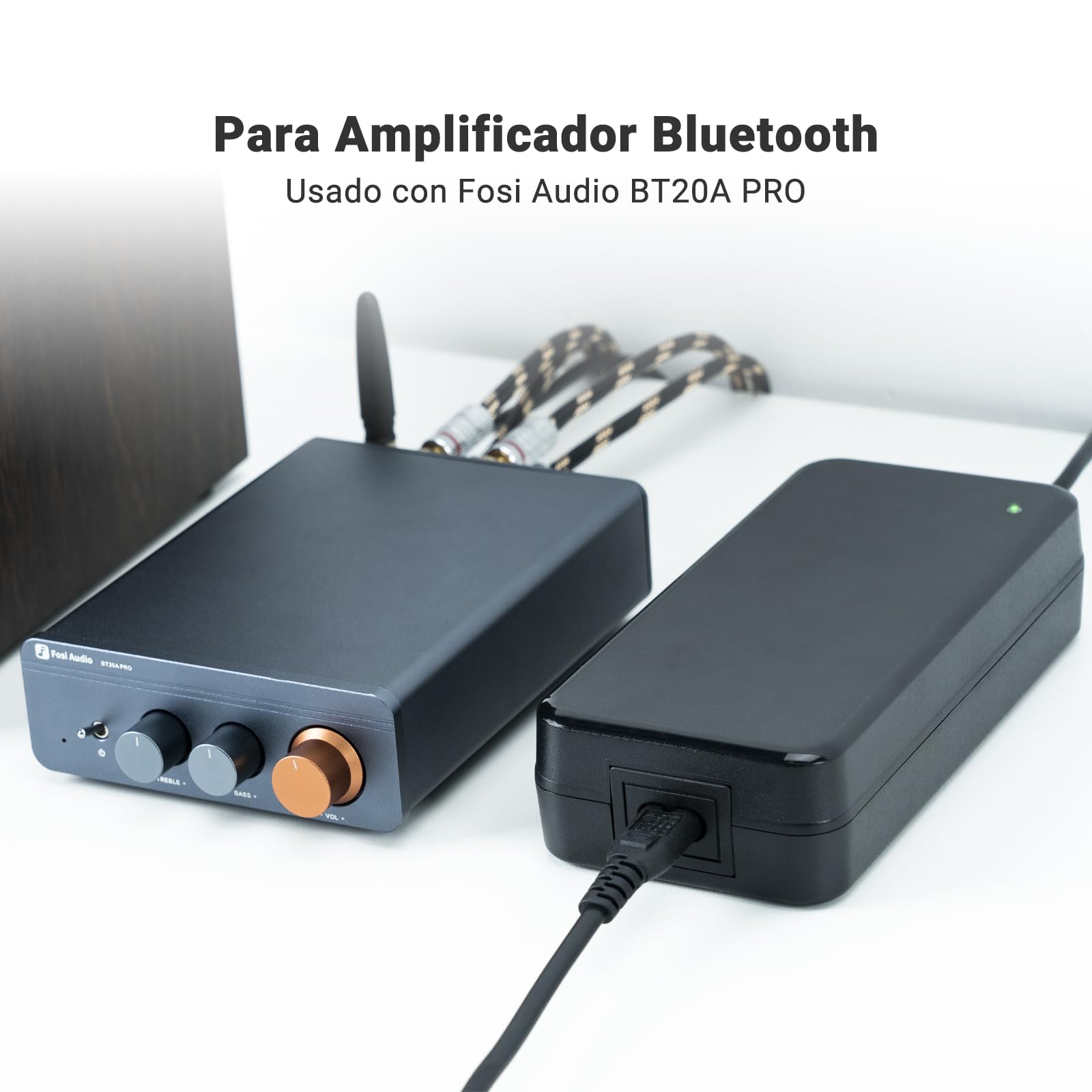 Fosi Audio 48V 5A Fuente de Adaptador de Corriente para Audio en casa Amplificador Receptor estéreo Bluetooth Mini Hi-Fi Clase D Amplificador Integrado