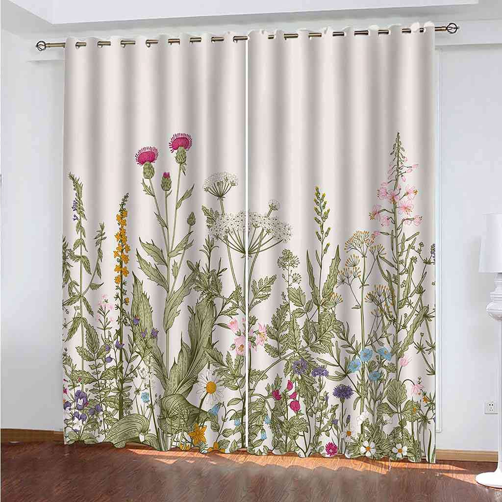 Rideaux de salon et chambre des enfants motif nature 140x160 cm