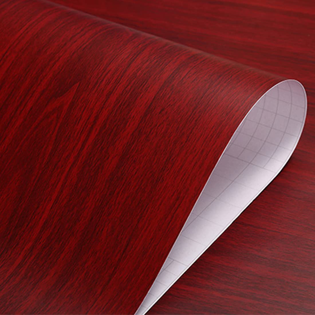 Tinkei 197" x 16" Wood Red Contact Paper, Self-Adhesive Removable Peel and Stick Wallpaper Decorative Wall Covering Vintage Wood Panel Leave no Trace