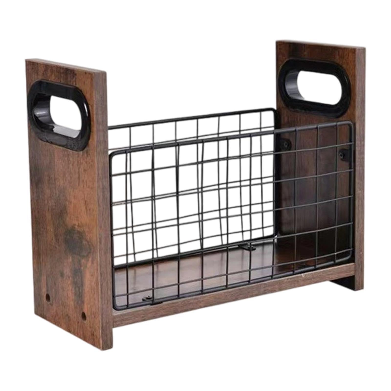 IEUDNS Magazine Storage Rack Magazine Organizer Wooden Tabletop Document Letter Storage Basket Standing Shelf for Novels Books Hotel