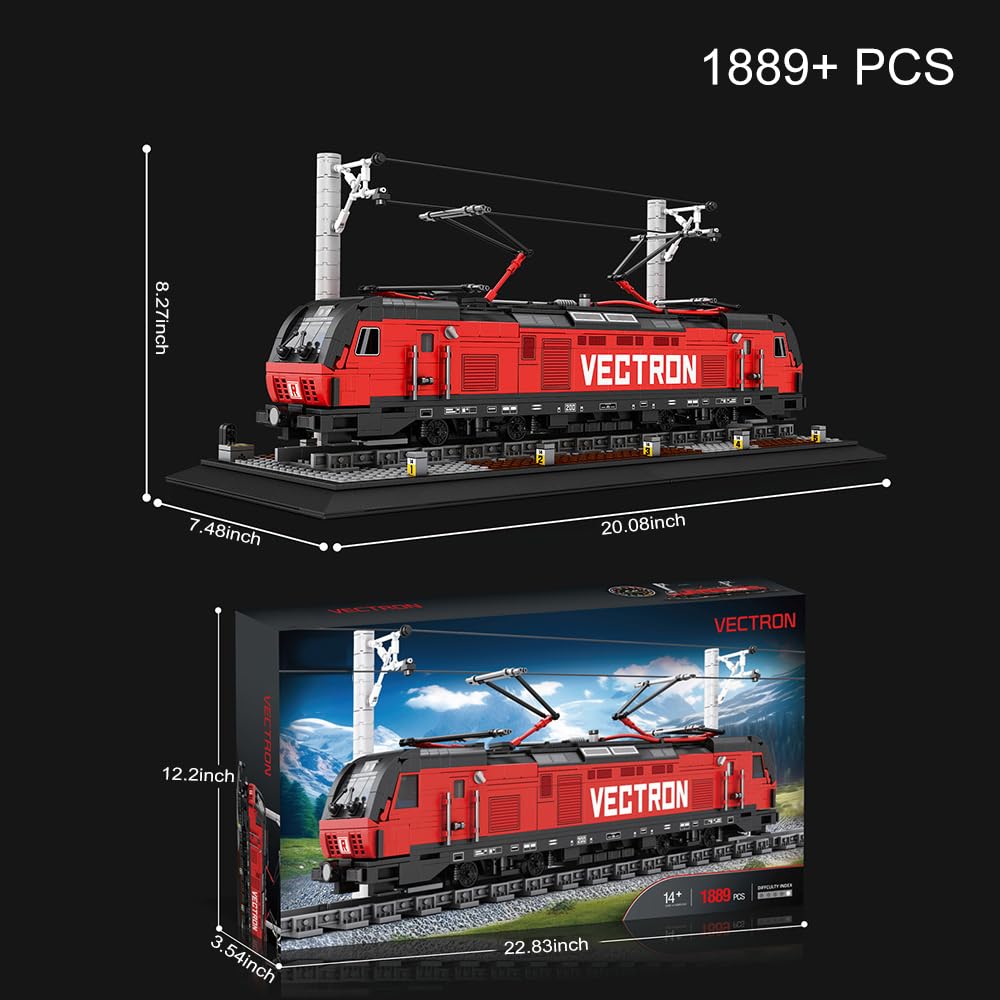 barweer Klemmbausteine Train, Vectron-European Electric Passenger City Zug ​​​​Bausteine mit Eisenbahn Schienen, Technik Züge Bahnhof Modell Geschenk Sets für Erwachsene und Kind (1889+ Teile)