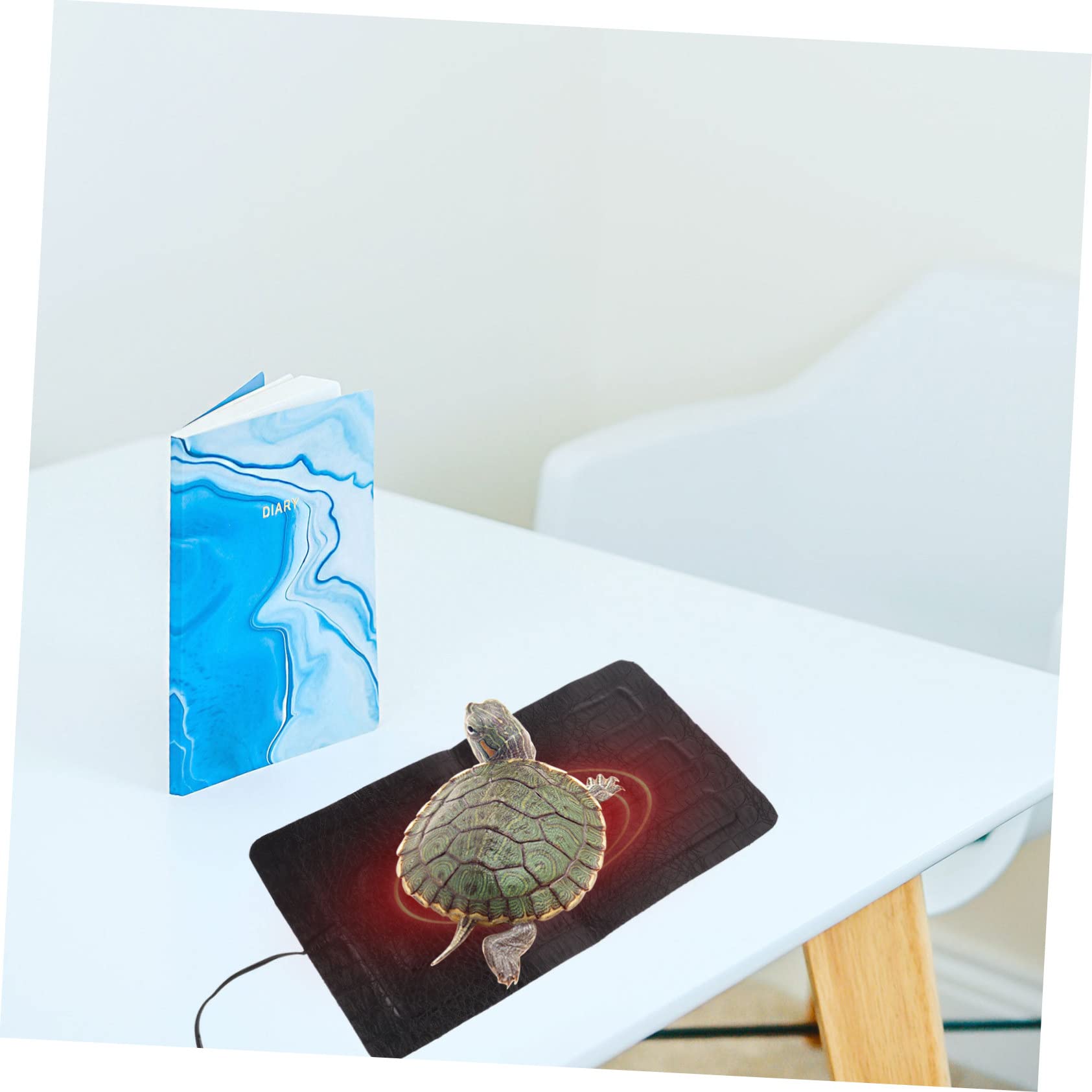 Tappetino Riscaldante per Rettili in Pelle AntiGraffio 33x18 Cm Temperatura Regolabile USB, Cuscinetto Termostato per Tartarughe e Lucertole, Accessorio Riscaldante per Animali