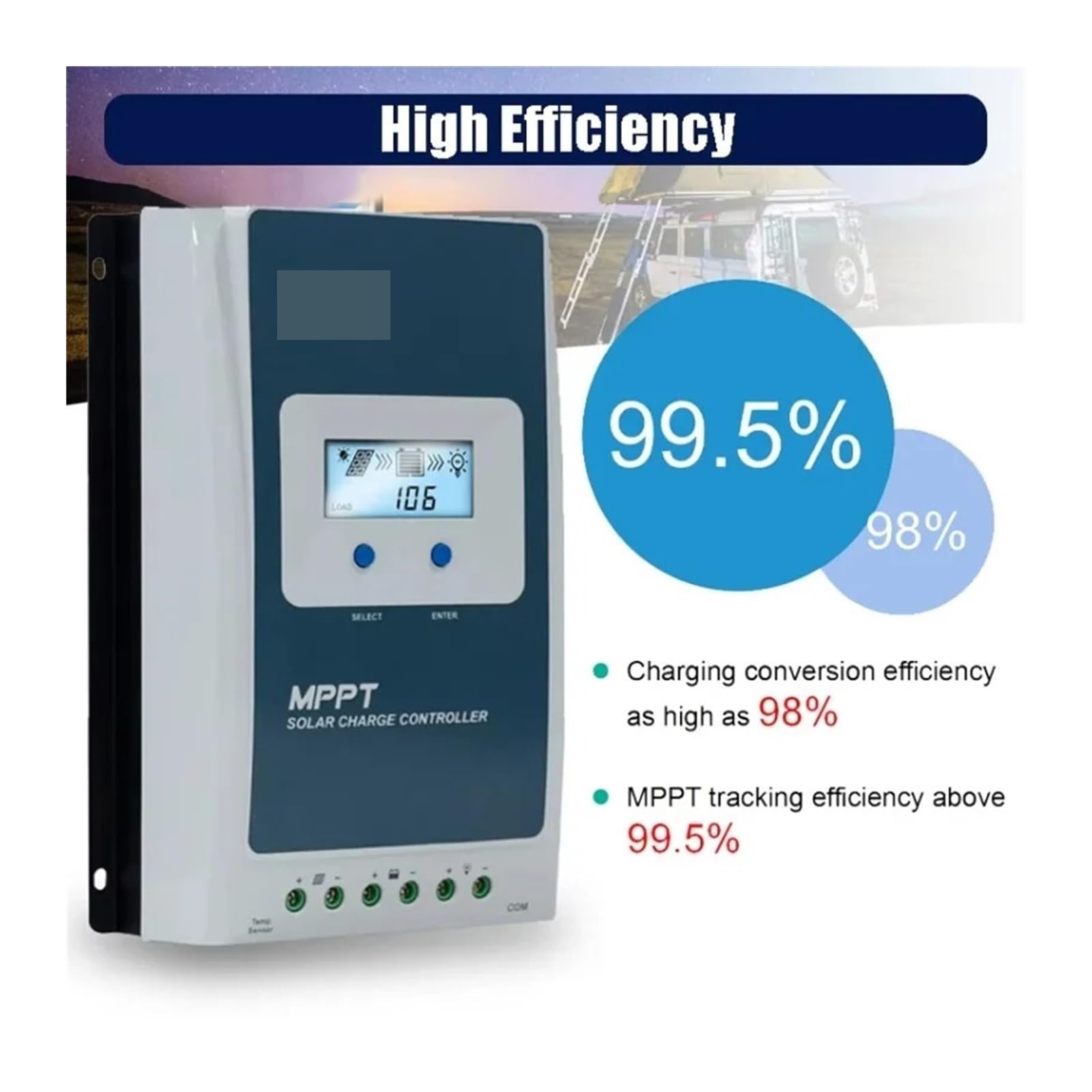 Kontroler ładowania słonecznego, MPPT 10A 20A 30A 40A Regulator Ładowania Słonecznego Tracer Seria AN LCD Podświetlenia Do Akumulatora Litowo-jonowego Kwasowo-ołowiowego(40A(4210AN))