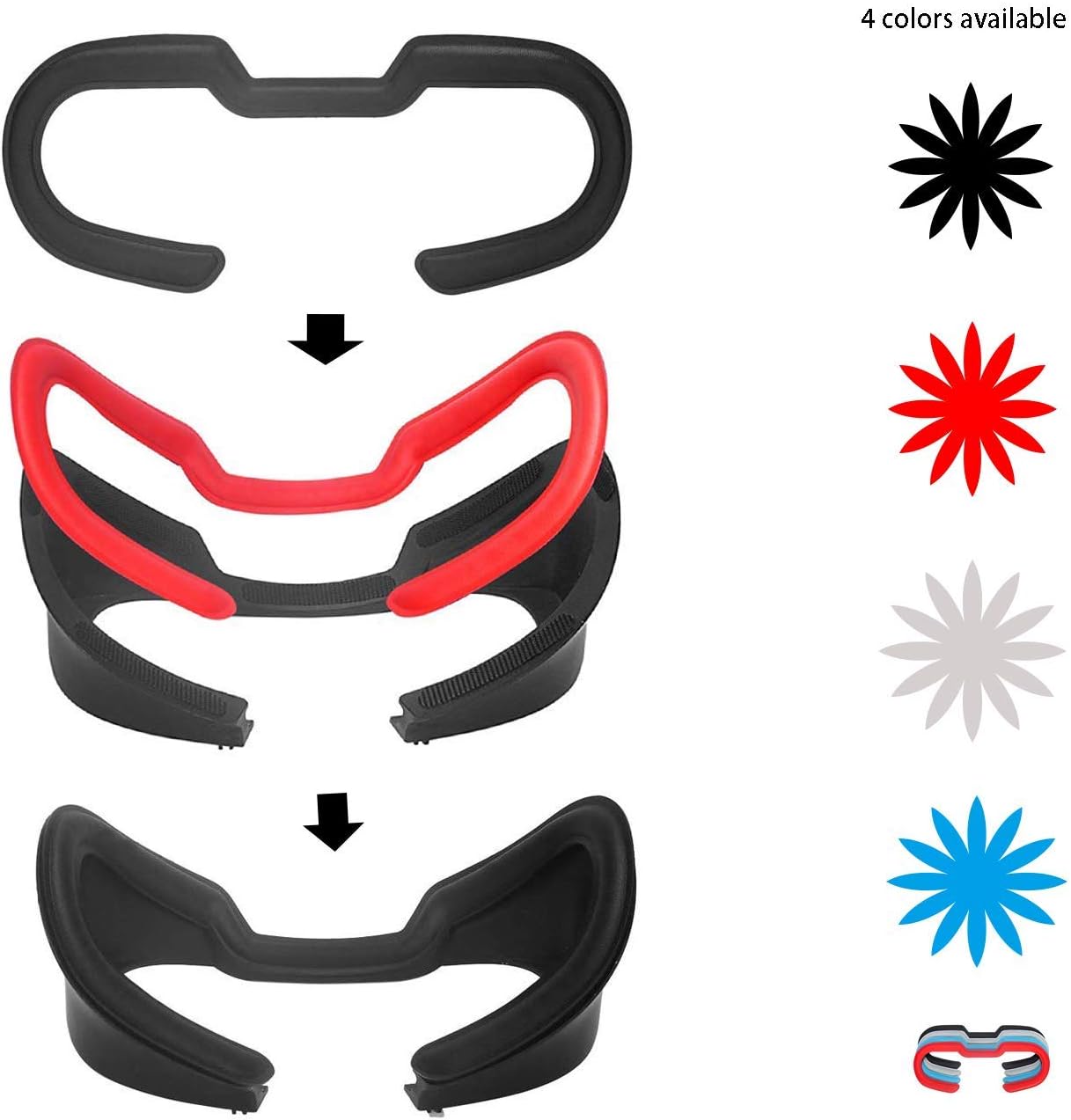 VR Face PU Leather Facial Interface Foam Cover Pad Replacement for Oculus Rift